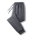 Men's heather grey jogger pants with drawstring waist and ribbed cuffs in knit fabric - XS / Grey Joggers (0513Q)