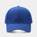 Detailed view of royal blue baseball cap with twill cotton texture and reinforced stitching - Adjustable / Blue