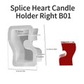 Stampo in silicone a forma di cuore a S per candelieri fai-da-te, variante destra B01 - Splicing del Cuore Irregolare-Corto