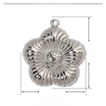 Detailed parameter diagram showing a flower pendant's size, weight, and stainless steel material - Flower (YE284)