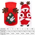 Christmas reindeer dog hoodie size chart for small to large pets with warm measurements - XS / Two-Legged Flannel Small Antler Style (With Christmas Tree) / Red