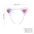 Serre-tête oreilles de chat blanches avec paillettes roses et bleues pour enfant - Oreilles de chat gâteau à trois bandes