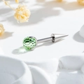 Piercing in titanio F136 con gemma verde da 4 mm e punta a cono in metallo argento - Verde Frutta