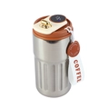 Silver smart car coffee mug in 316 stainless steel with LED temperature display lid - Smart Model / Silver - Brown Lid