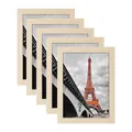 Five-piece minimalist light wood photo frame set with artistic architectural photography - A4 (21*29.7cm)-Desktop & Wall / Natural Wood Color