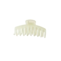 Elegant cream white resin hair claw clip with glossy semi-transparent finish for thick hair - Light Green