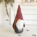 Christmas gnome doll with red knit hat and wooden sleigh, 38cm tall festive ornament - 38CM Red Long Beard
