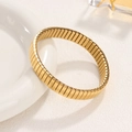 Pulsera expandible de acero inoxidable dorado pulido con acabado de brillo metálico - Estilo Básico de 9mm / Dorado
