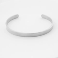 Bracciale rigido C 6mm in acciaio inossidabile argento lucido con design minimalista - Color Acciaio