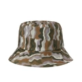 Fashion bucket hat with brown and purple wavy camouflage pattern for outdoor wear - Brown Purple Camo (XW2120-3)