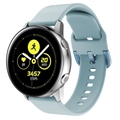 Light blue silicone sport strap with silver case for Samsung Galaxy and Huawei GT2 - 20mm / Light Blue