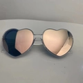 Fashion heart shaped sunglasses with transparent frames and rose gold mirrored lenses - Transparent Frame Mirrored Pink