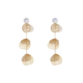 Elegante goldene Ginkgo-Blatt-Quastenohrringe mit Zirkonia-Steinen im dreischichtigen Design - Ginkgo Quaste / Gold (Klein)