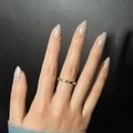 Elegant gold honeycomb ring with sparkling zircons worn on finger for a chic daily style - Jelly Glue Type / Light Grey(LHSD-18)