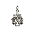 Vintage silver Christmas tree alloy pendant with spiral design for DIY jewelry crafting - Christmas Tree Type D