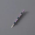 Minimalistische zilveren haarklem met blauwe en paarse rechthoekige strass-stenen - Zilver Blauw Paars