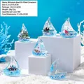 Bouteille de dérive fluide créative avec mini bateau et liquide bleu décor de bureau - Bateau Origami
