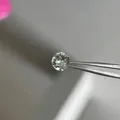 Titanium steel screw earring with a light green round diamond in a silver setting - 6mm Peridot Green (Single Piece)
