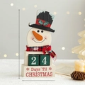 Wooden Snowman Christmas Countdown Calendar with numbered blocks for holiday decoration - Christmas Snowman Countdown Calendar