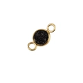 Detailed macro view of 6mm vacuum-plated gold stainless steel connector with black texture - Black Textured (12)