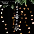 Clear acrylic Christmas tree snowflake pendant, size 4x18cm, hanging on a branch - Snowflake String A