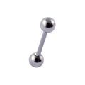 Surgical stainless steel stud earring with ball ends and straight bar for cartilage piercing - Steel Color / Rod Thickness * Rod Length 0.8x6mm