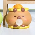 Cute capybara handlebar ornament with yellow bee hat and bubble for electric bikes - 1188-40 Capybara Blowing Bubble