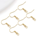 Golden DIY earring hooks with bead and spring decoration in minimalist jewelry style - Large Ear Hook with Bead (19*20mm)
