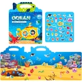 Libro di adesivi in gel riutilizzabili sul mondo marino con animali sottomarini per bimbi - Regno dell'Oceano