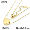Collier avec pendentif carré doré et chaîne serpent 45cm bijoux minimalistes - Style Rond Doré (KN236547-HR)