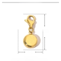 Macro shot of gold stainless steel devil eye pendant with size 21mm and rhinestone specs - YF088-Round Buckle Pendant