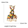 Cute enamel giraffe brooch with dimensions 4.8cm height and 3.2cm width - Colorful