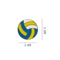 Round volleyball enamel pin badge with classic yellow blue and white colors in 2.4cm size - 71*Volleyball Ball Pin