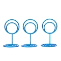 Set of 3 creative blue metallic wire photo clips with spiral base for table cards - Set of 3 / Blue