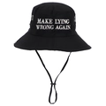 Cappello da pescatore nero Make Lying Wrong Again con corda regolabile e fori di sfiato - Regolabile / Nero