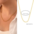 Élégant collier corde en acier titane doré 18 carats pour femme de 45 cm de long - Collier Chaîne de Corde