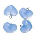 Light blue translucent acrylic heart-shaped charms with silver metal rings for jewelry making - Acrylic Sky Blue (10pcs/pack)