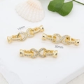 18K gold infinity pearl necklace clasp with sparkling white zircon stones for jewelry DIY - Small Infinity / Gold