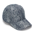 Détail de la texture chinée bleue et blanche d'une casquette de baseball en jean - Taille Unique(Réglable) / Texture Mouchetée Bleue et Blanche (C)