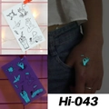 Luminous blue waterproof tattoo stickers with crown and heart designs for party body art - Hi-043 (Paper Crane & Band-aid)