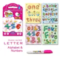 Reusable magic water coloring book with alphabet and numbers theme plus pink water pen - Letters & Numbers