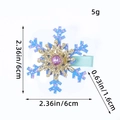 Pince à cheveux flocon de neige bleu et or avec gemme violette et dimensions - Violet