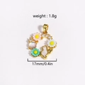 Collar con colgante de mariposa de circonita, corona de flores y gato, acabado dorado 1,8g - Calabaza Dorada