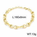 Bracciale dorato in acciaio al titanio con maglie a infinito, 180x8mm e peso di 13g - Bracciale / Oro