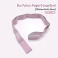 Purple 8-loop stretch band for yoga and ballet training, 90cm elastic fabric strap - Heart Pattern 8 Loops