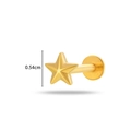 Star-shaped gold titanium piercing jewelry with flat back and 0.54cm diameter detail - 590-7# Gold Five-pointed Star