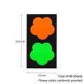 Waterproof PET sticky notes in flower shape, 40 colorful sheets for indexing and marking - 2 Flowers Shape