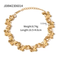 Golden stainless steel butterfly charm bracelet with adjustable chain link design - Gold Butterfly Style (JDBW2306014)