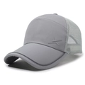 Gorra de béisbol de malla gris claro transpirable con logotipo geométrico lateral - Ajustable / Gris