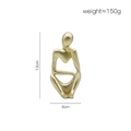 Golden abstract thinker statue in matte finish with dimensions 13cm height and 6cm width - Mini Gold - Right Thinking